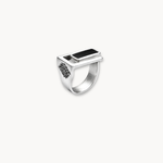 Onyx Guardian Silver Ring