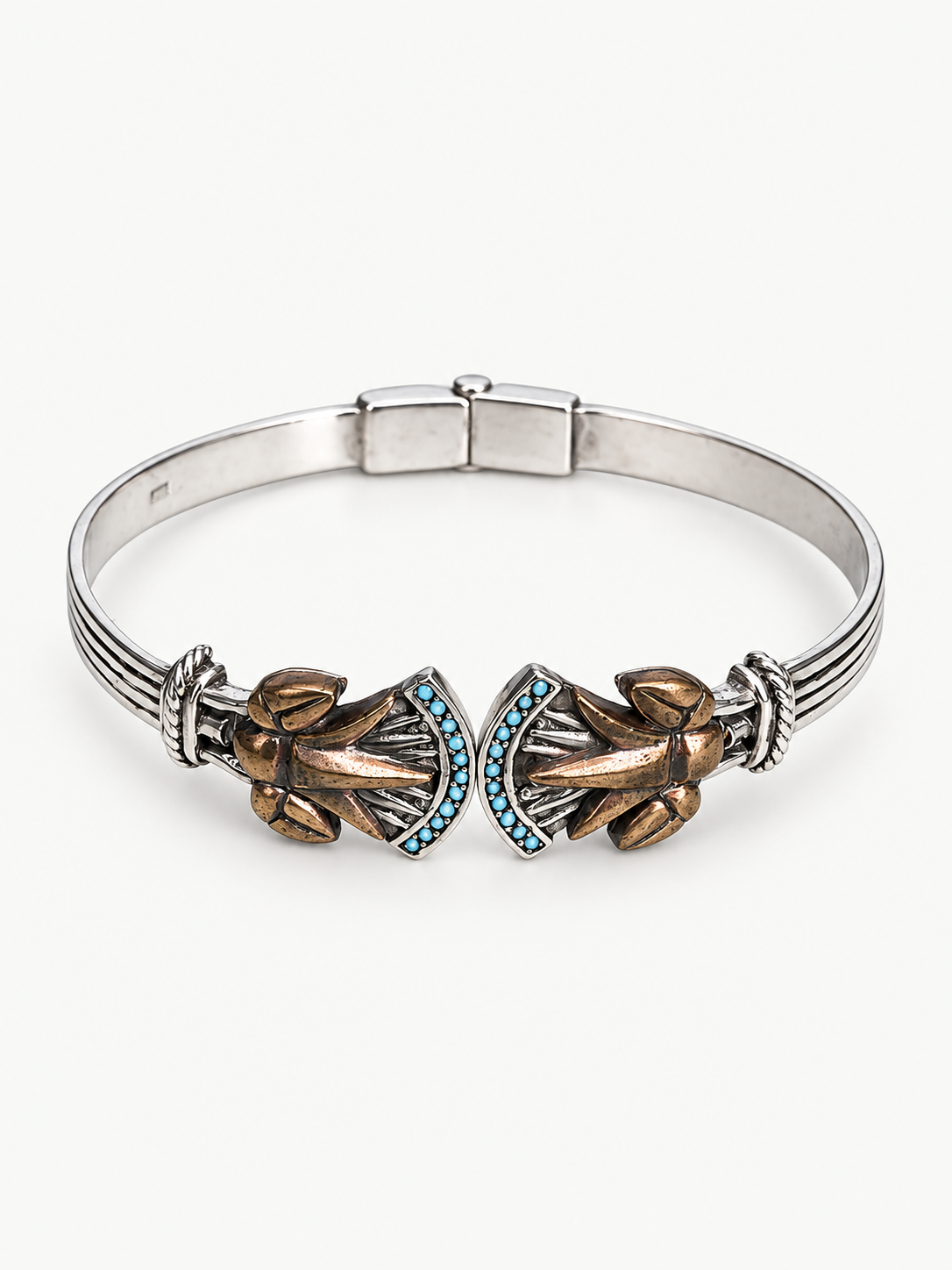 Turquoise Scarab Wing Cuff Bangle