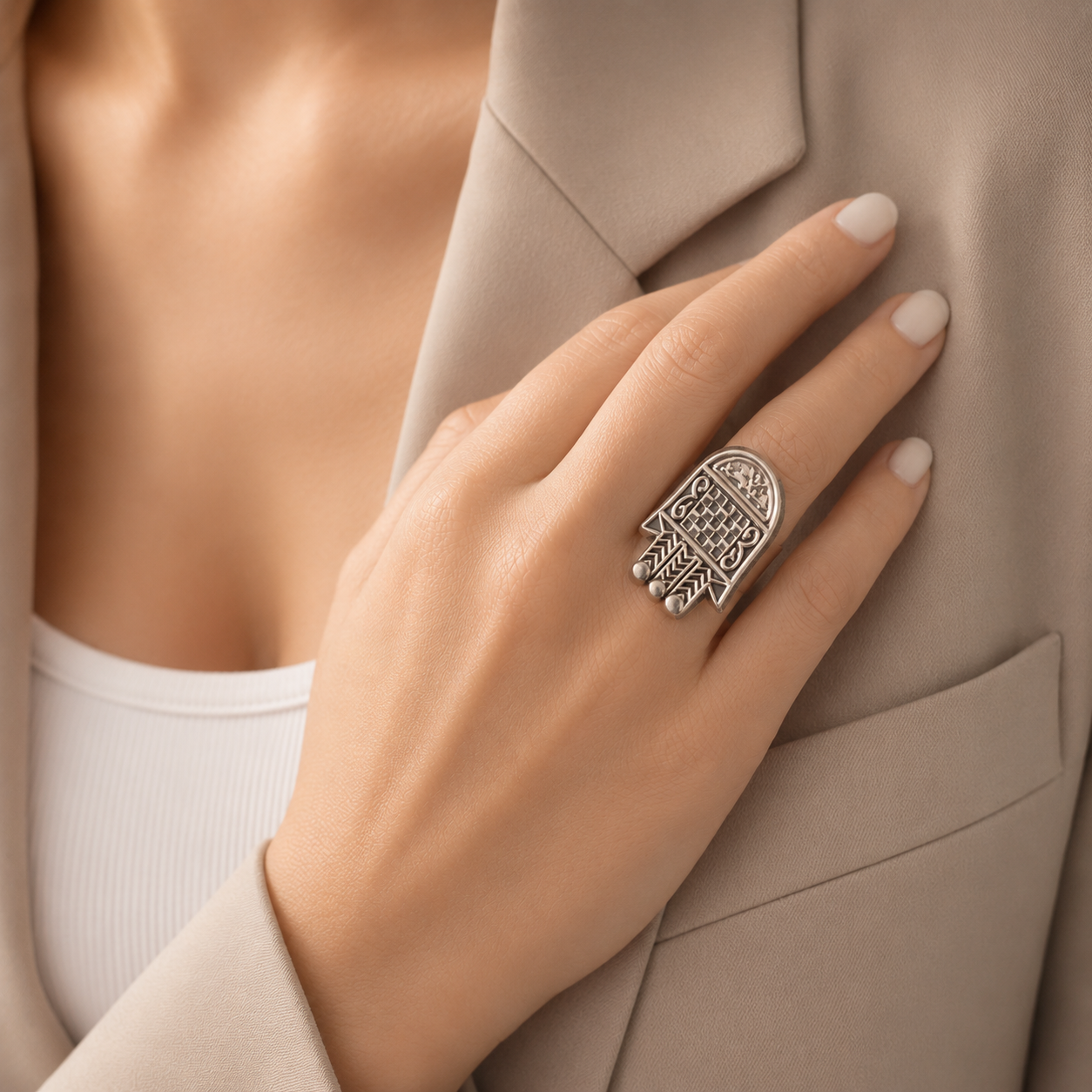 Sacred Hand Statement Ring