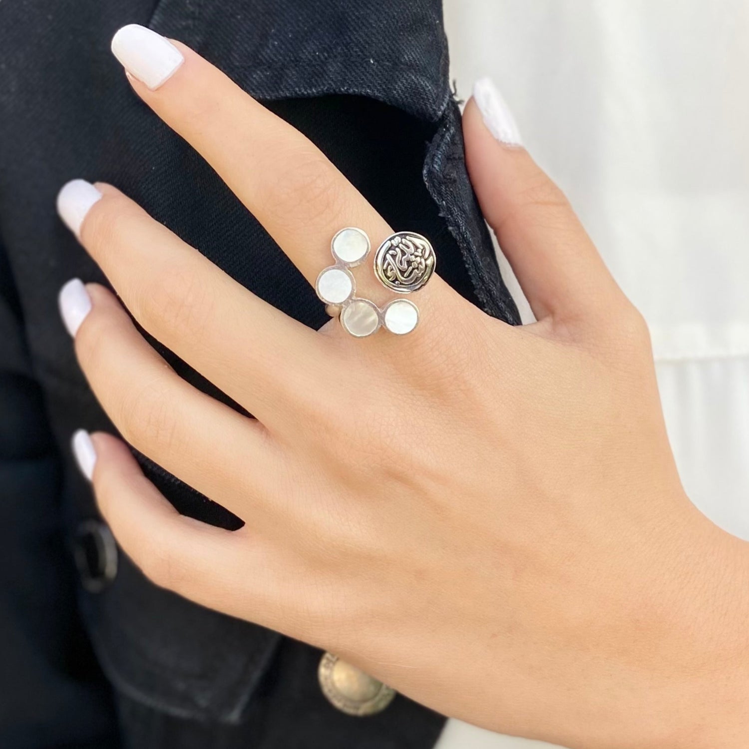 Moonlight Harmony Calligraphy Ring