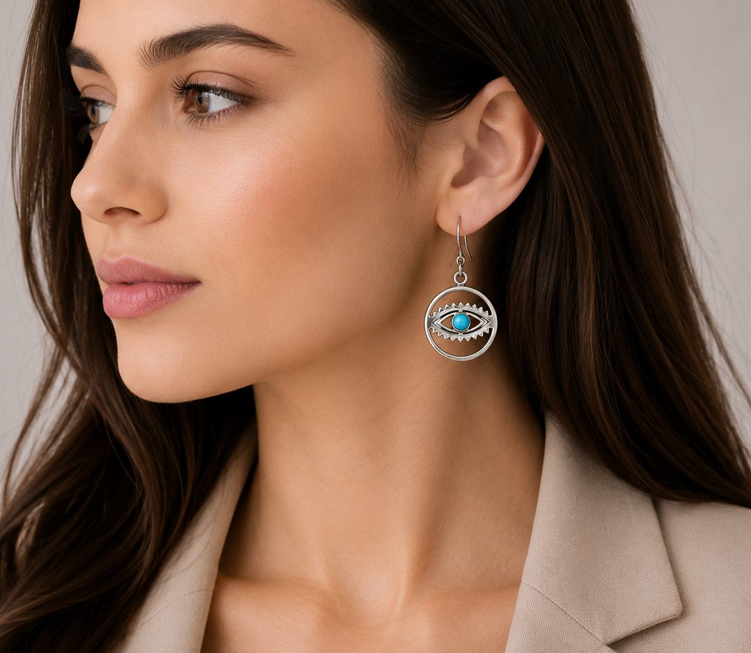 Turquoise Guardian Eye Earrings
