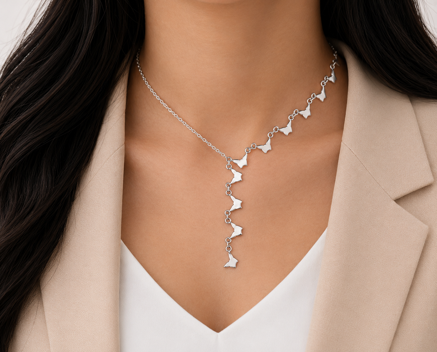 Graceful Flow Lariat Necklace