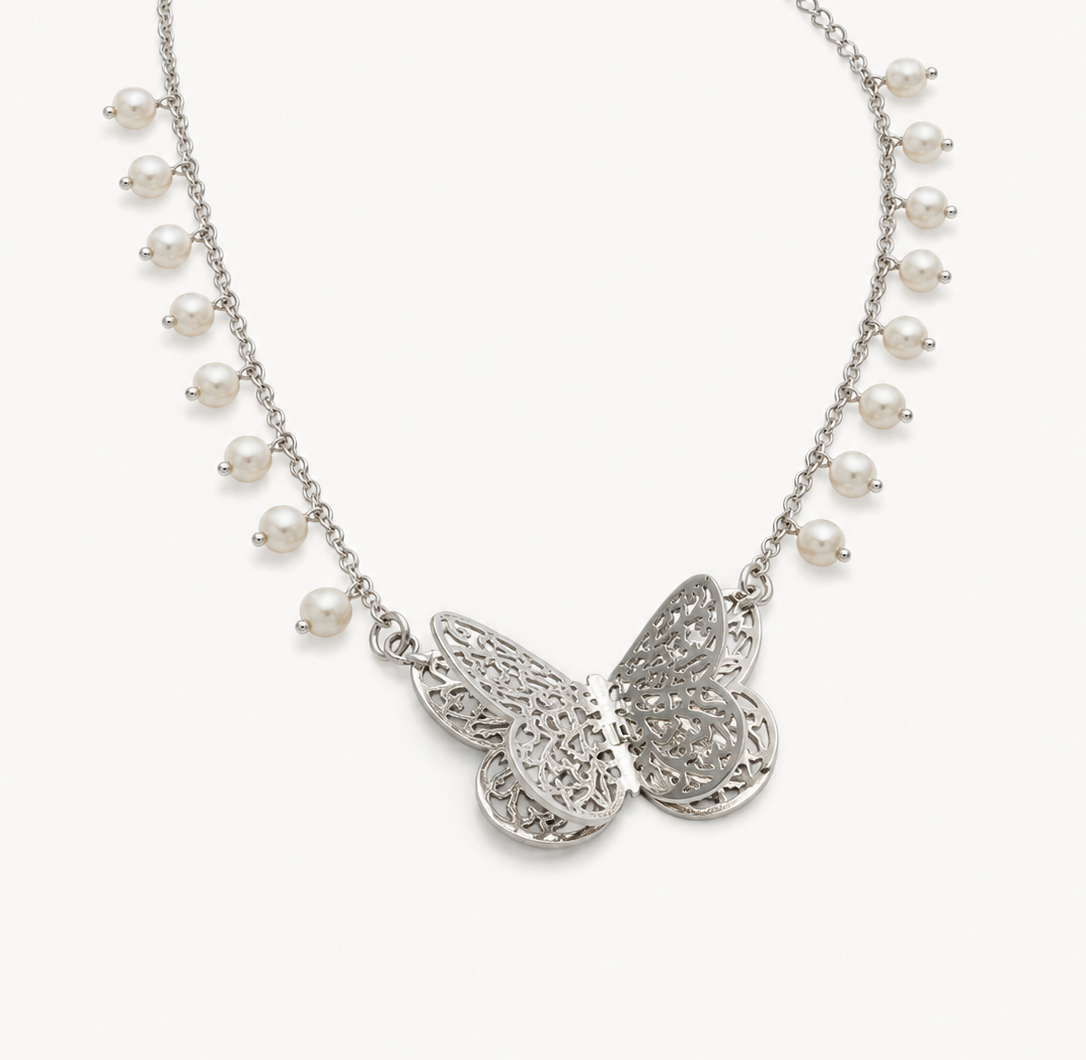 Luna Butterfly Pearl Necklace